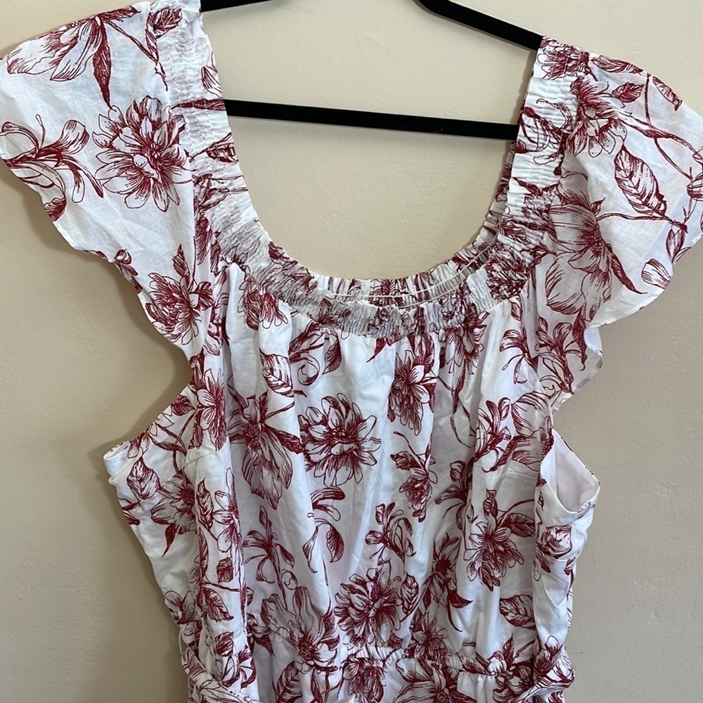 Lane Bryant Off-the-Shoulder Red Poplin Maxi Dress - Picture 3 of 7